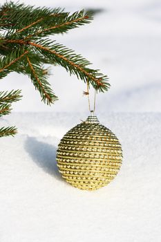 christmas bauble on christmas tree