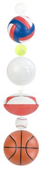 Set of sport ball isolated. Clipping paths
