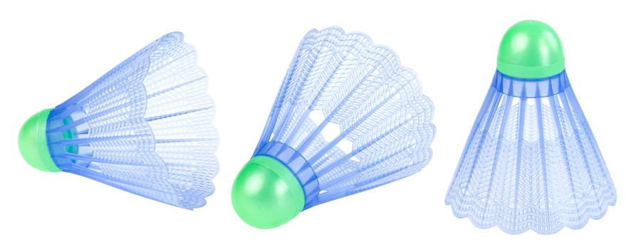 Three badminton shuttlecoc isolated. Clipping path