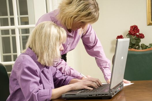 women working as a team