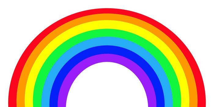 Colorful Rainbow isolated on white background.