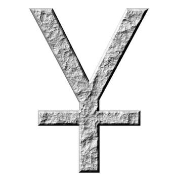 3d stone yen symbol isolated in white