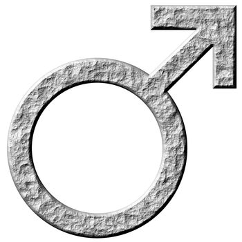 3d stone male symbol isolated in white