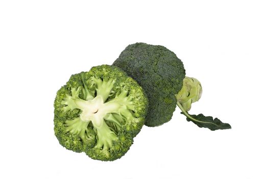 Ripe fresh brocoli in isolated over white background
