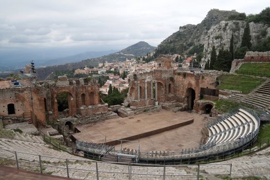 The old Greek and then Roman theater in Messina, Italy