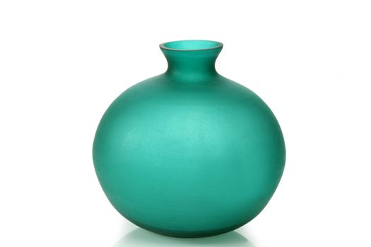 Modern green vases on bright background