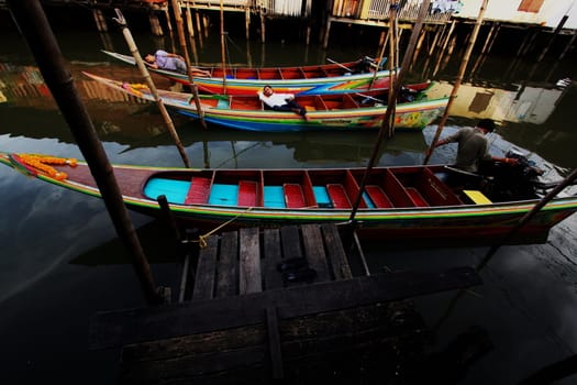 longtail speed boat in Sansap chanel Bangkok Thailand