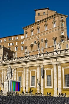 detail of the old palace of the Vatican housing the famous museum