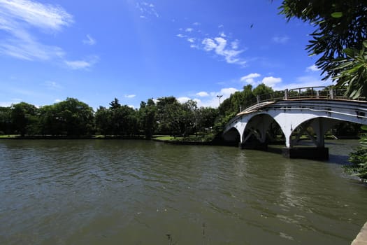 a bridge in serithai park bangkok