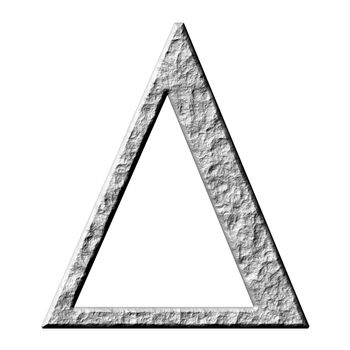 3d stone Greek letter Delta isolated in white