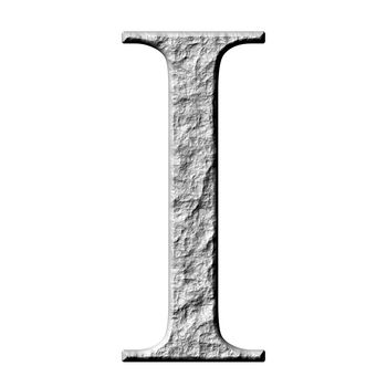 3d stone Greek letter Iota isolated in white