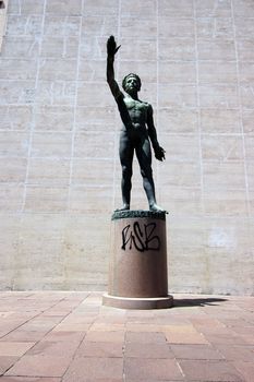 Genio dello Sport bronze statue - Eur zone - Rome Italy.