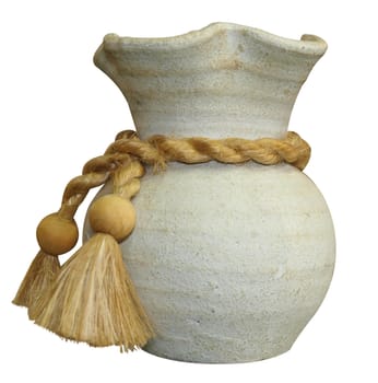 Vase with Rope isolated with clipping path          