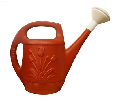 Plastic Watering Can isolated with clipping path        