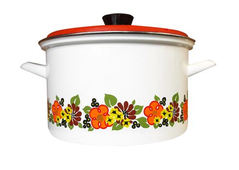 Enamel Pot isolated with clipping path          