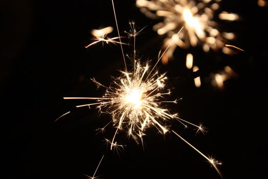 burning sparkler on New Year�s Eve