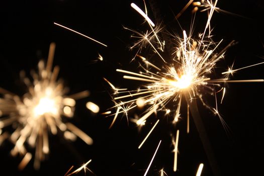 burning sparkler on New Year�s Eve