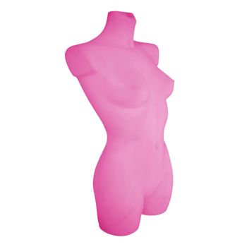 Pink female showroom dummy isolated over white