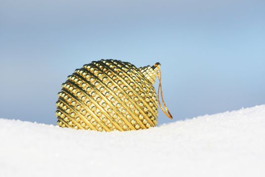 christmas ball in snow