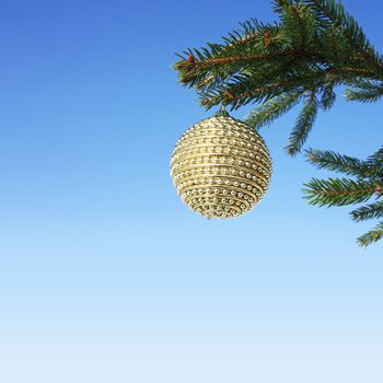 christmas bauble on christmas tree