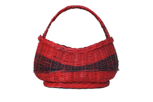 red basket isolated on white