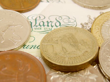 British Sterling pound currency - legal tender of the United Kingdom Union - banknotes and coins