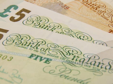 British Sterling pound currency - legal tender of the United Kingdom Union - banknotes and coins