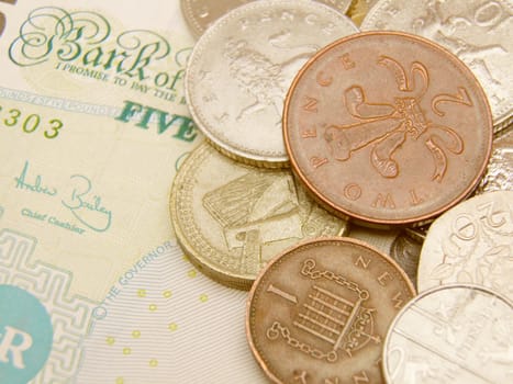 British Sterling pound currency - legal tender of the United Kingdom Union - banknotes and coins