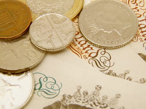 British Sterling pound currency - legal tender of the United Kingdom Union - banknotes and coins