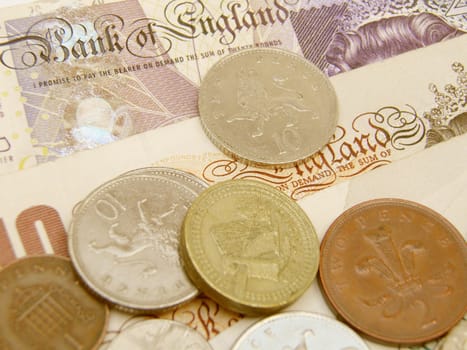 British Sterling pound currency - legal tender of the United Kingdom Union - banknotes and coins