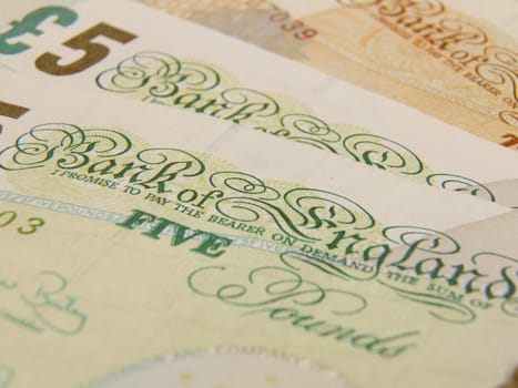British Sterling pound currency - legal tender of the United Kingdom Union - banknotes and coins