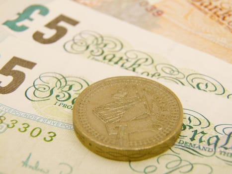 British Sterling pound currency - legal tender of the United Kingdom Union - banknotes and coins