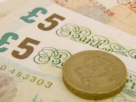 British Sterling pound currency - legal tender of the United Kingdom Union - banknotes and coins