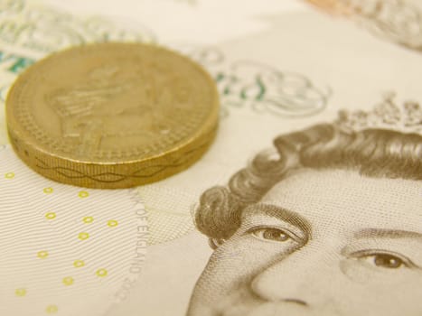 British Sterling pound currency - legal tender of the United Kingdom Union - banknotes and coins