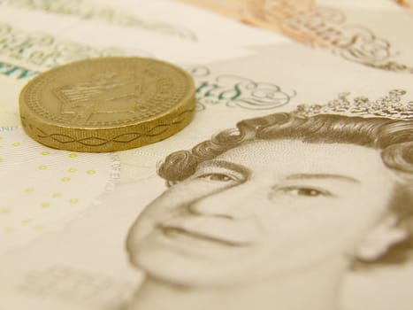 British Sterling pound currency - legal tender of the United Kingdom Union - banknotes and coins