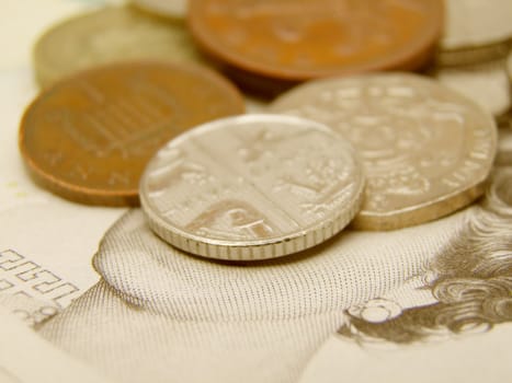British Sterling pound currency - legal tender of the United Kingdom Union - banknotes and coins