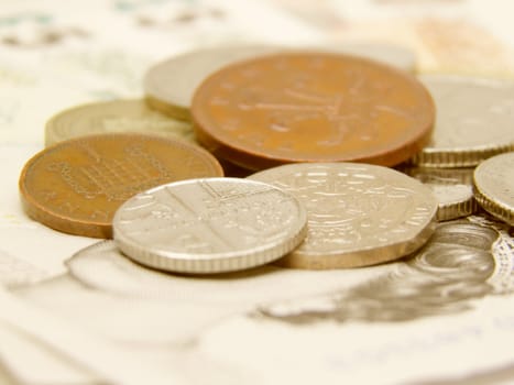 British Sterling pound currency - legal tender of the United Kingdom Union - banknotes and coins