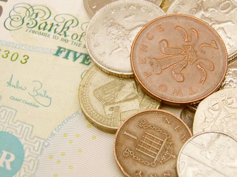 British Sterling pound currency - legal tender of the United Kingdom Union - banknotes and coins