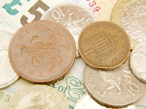 British Sterling pound currency - legal tender of the United Kingdom Union - banknotes and coins