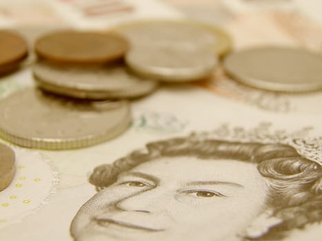 British Sterling pound currency - legal tender of the United Kingdom Union - banknotes and coins
