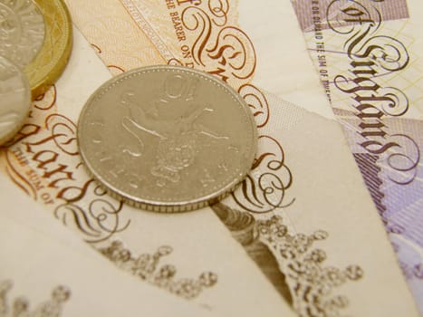British Sterling pound currency - legal tender of the United Kingdom Union - banknotes and coins