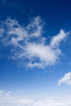 It is blue sky and beautiful cloud background.