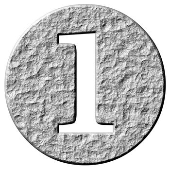 3d stone framed number 1 isolated in white
