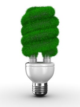 energy saving bulb on white background. Isolated 3D image