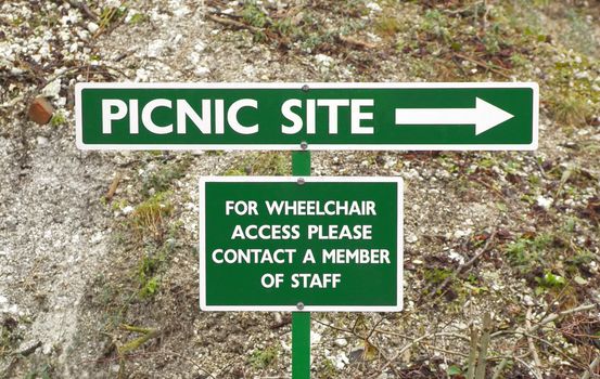 picnic area wheelchair access sign