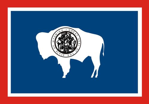 Very large 2d illustration of Wyoming Flag
