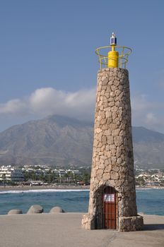 famous lighthouse in Puerto Banus (Marbella), Spain