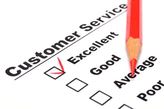 satisfaction survey showing marketing concept to improve sales