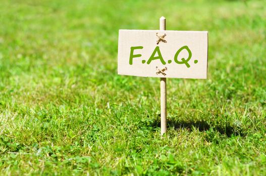 faq concept with word on nature still life