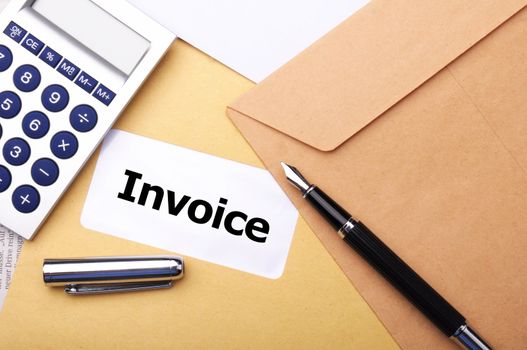 invoice mail concept with envelop showing business